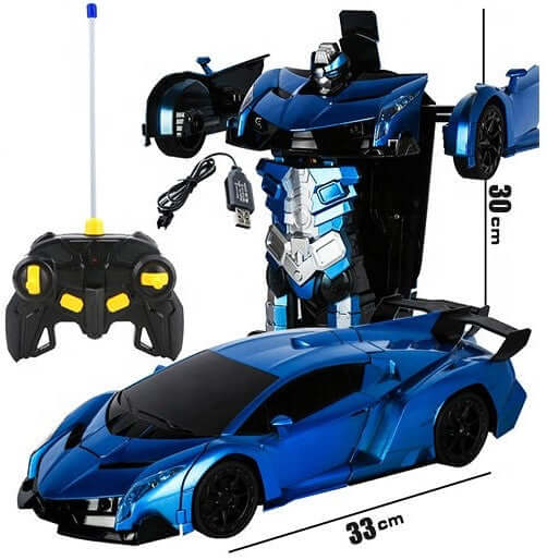 1/12 Remote Control Transforming Car Blue Front View
