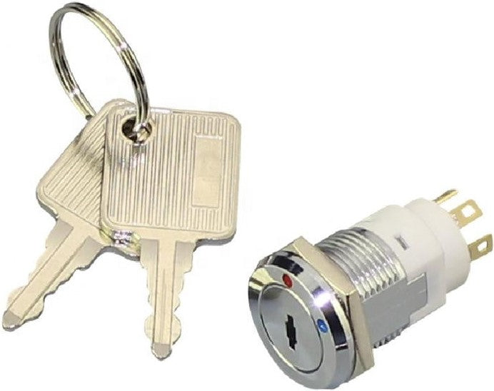16mm SPDT 3 Pin ON-ON Latching Key Switch