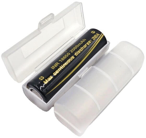 18650 Plastic Li-ion Battery Storage Case With Battery In Compartment