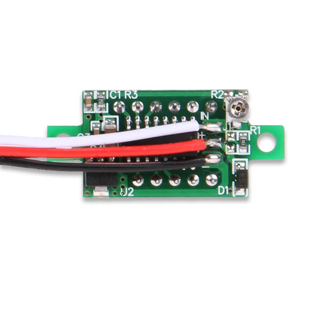0.36'' DC0-100V LED Mini Digital Voltmeter Red LED Rear View