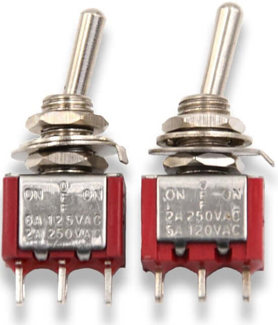 6mm 5A 120VAC 2A 250VAC 3 Pin SPDT ON/OFF/ON Momentary Toggle Switch