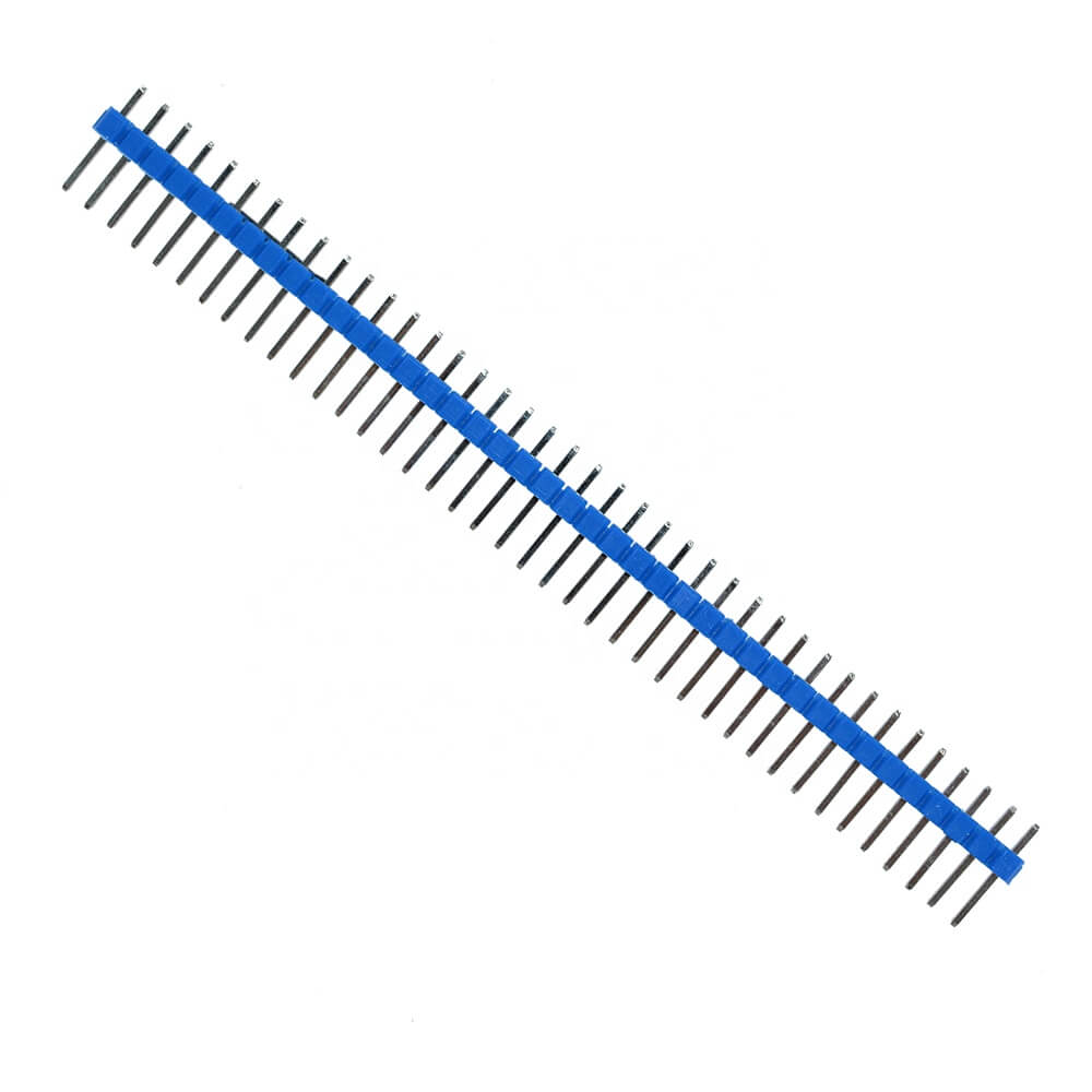 40Pin 2.54mm Blue Single Row Straight Male Pin Header Far View