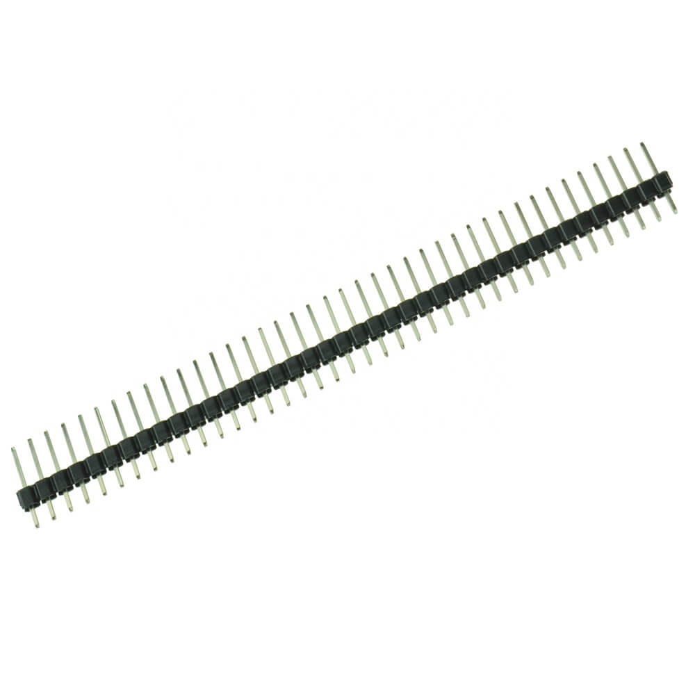 40Pin 2.54mm Black Single Row Straight Male Pin Header Full View