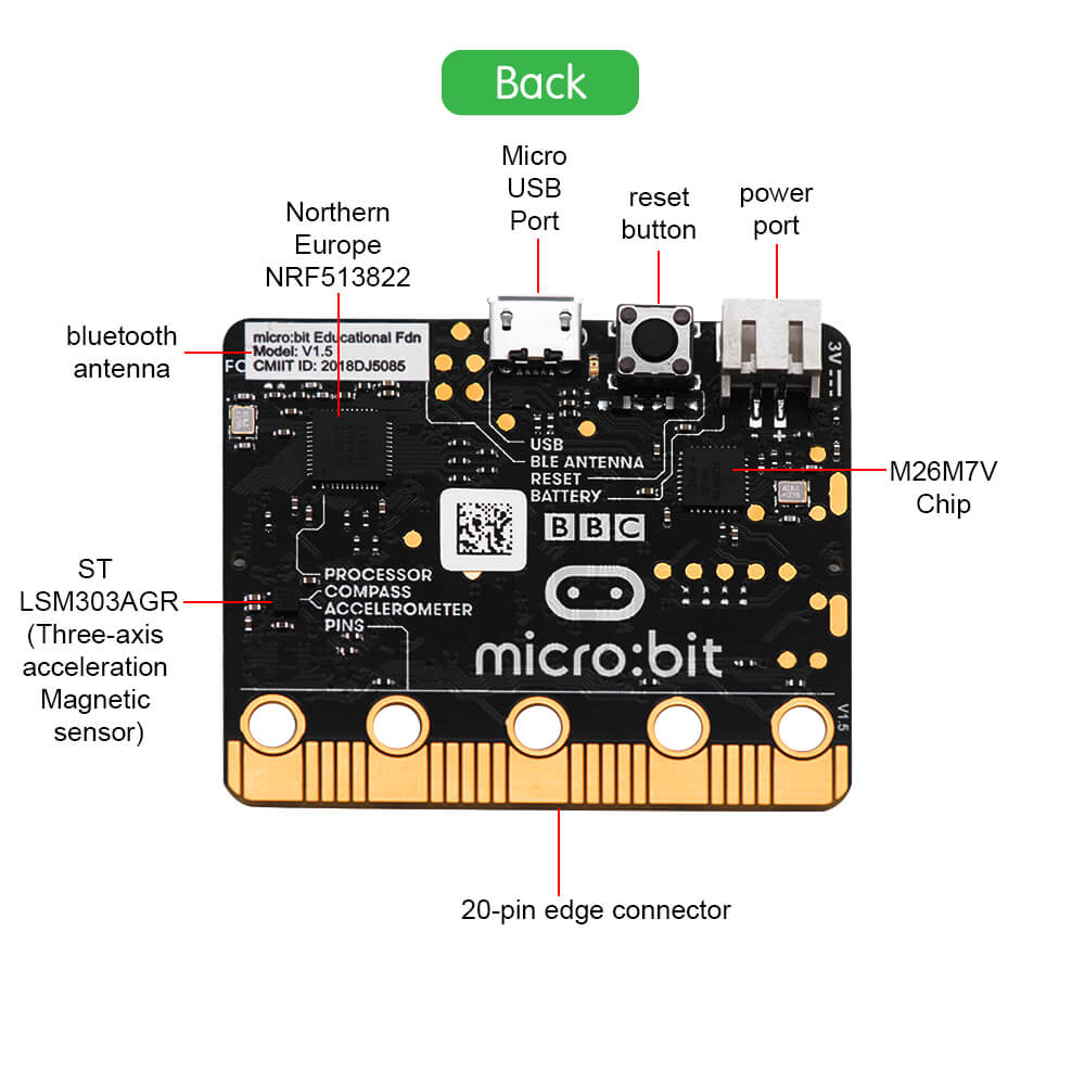Keyestudio MicroBit NRF51822 Bluetooth ARM Cortex-M0 25 LED light