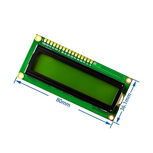 16x2 Yellow Green Backlight LCD Display Screen