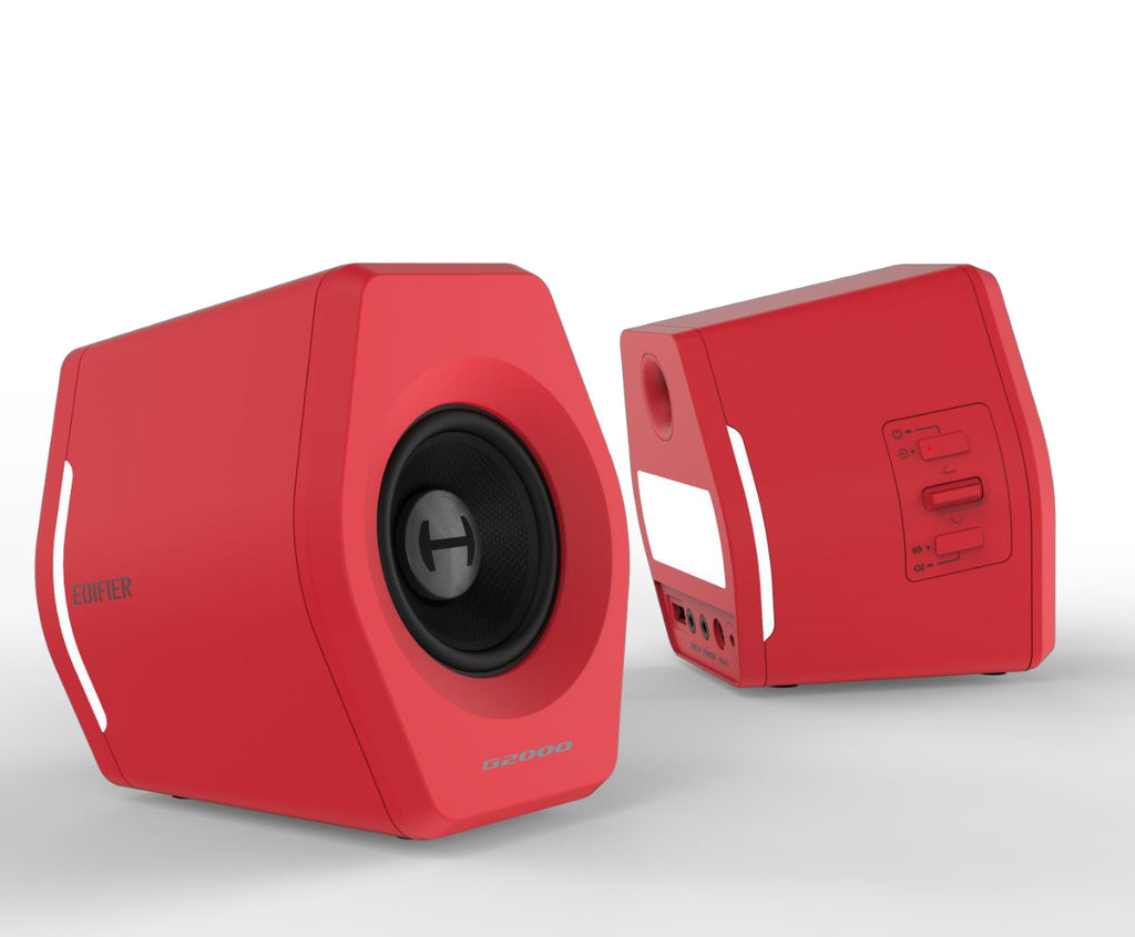 Edifier G2000 Gaming 2.0 Speakers Red Side View