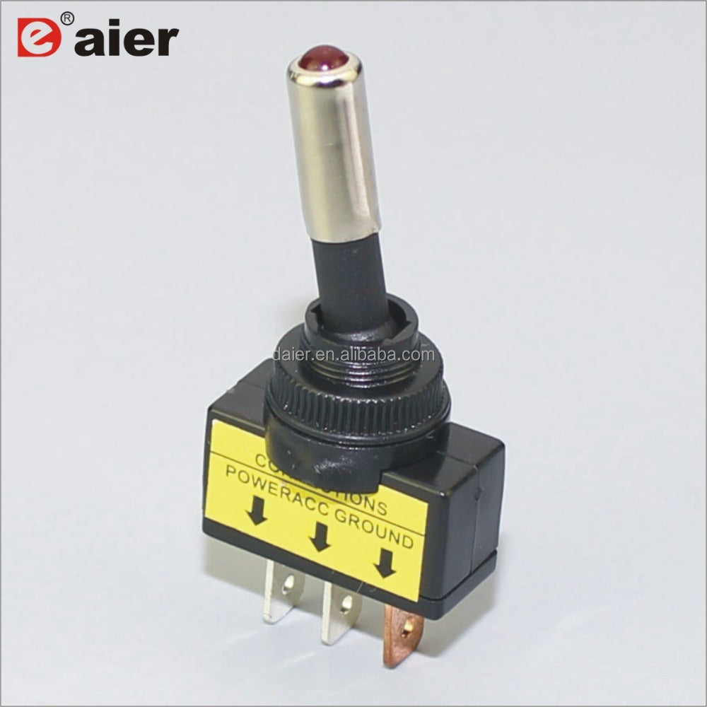 Daier 20A 12VDC SPST 3 Pin ON-OFF Illuminated Toggle Switch