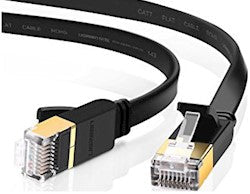 Edimax 1m Black 10GbE Shielded Cat7 Network Cable Flat