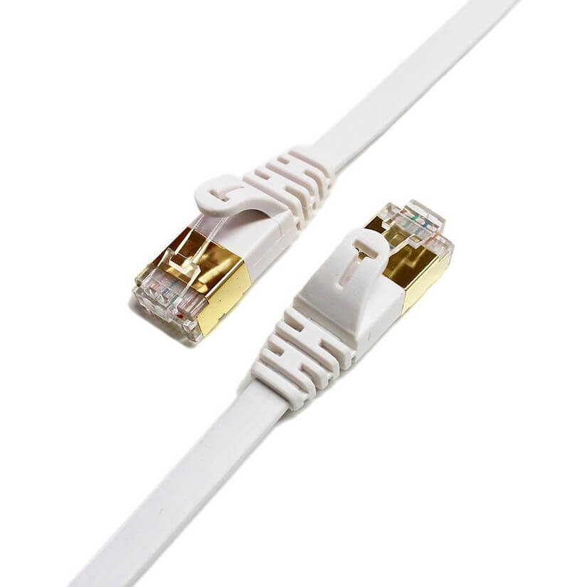 Edimax 5m White 10GbE Shielded Cat7 Network Cable Flat