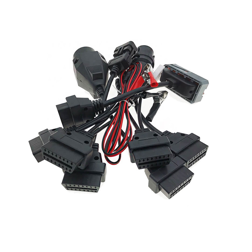 8 Cable OBD2 Adapter Set Tilted View
