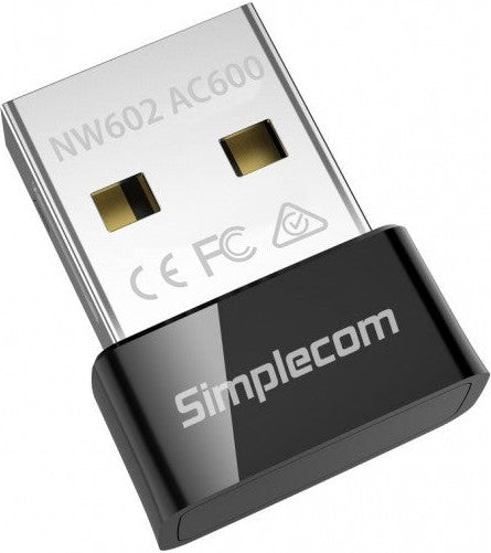 Simplecom NW602 AC600 Dual Band Nano USB Wi-Fi Wireless Adapter
