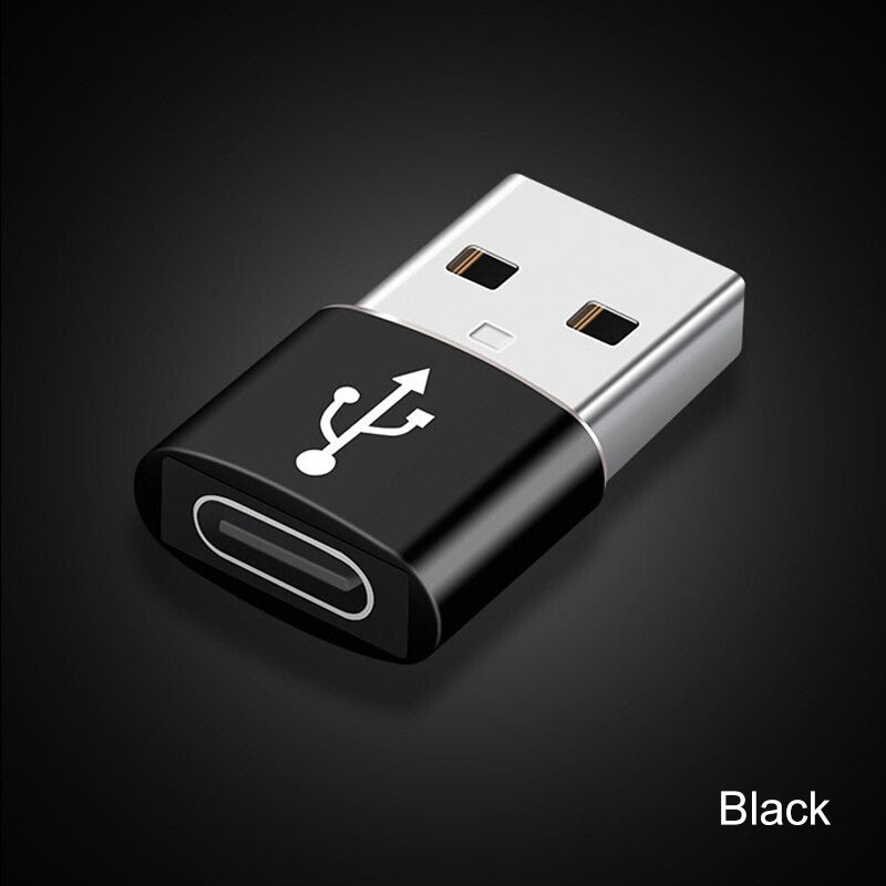 USB 2.0 to Type C Adapter Black