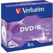 Verbatim DVD+R 4.7GB 16x Jewel 5pk