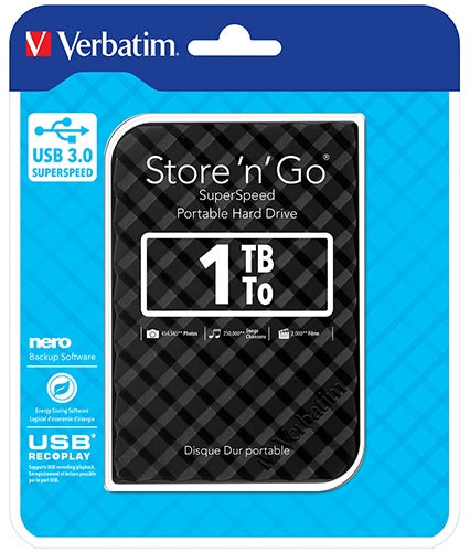 Verbatim Store'n'Go 1TB USB 3.0 Grid External SSD