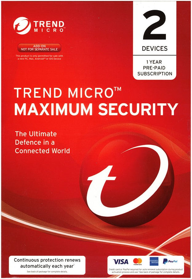 Trend Micro Maximum Security 2 Device 1 Year